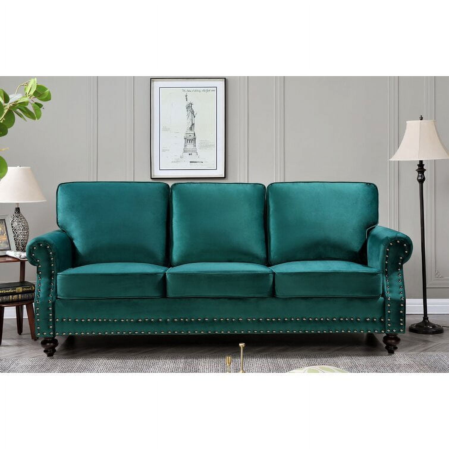 US Pride Furniture Feingold 2 Piece Velvet Living Room Set, Removable Cushions, Sofa Loveseat