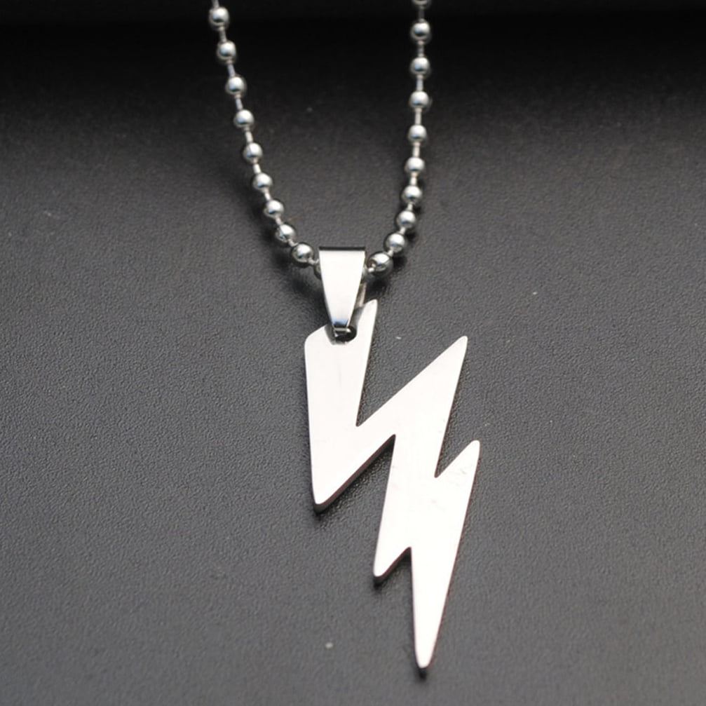 Flash charm Gold Plated Stainless Steel Necklace Rocking R Lightning Flash Choker Necklace Flash charm Gold Plated Stainless Steel Necklace Rocking R Lightning Flash Choker Necklace