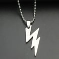 thumbnail image 2 of 3 Piece Set The Flash Stainless Steel Lightning Bolt Necklace Pendant  J-333, 2 of 6