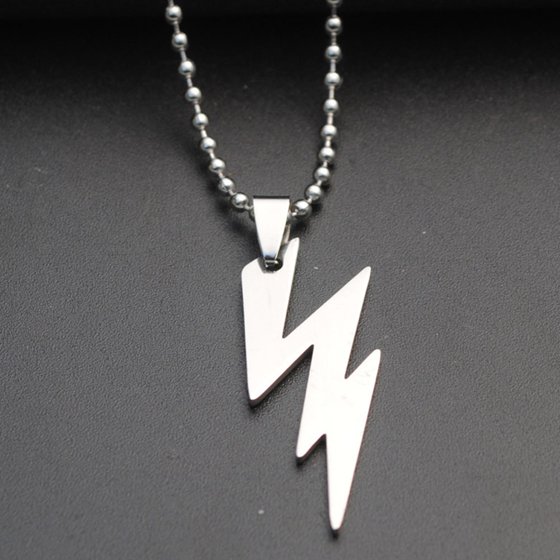 BLUELANS The Flash Stainless Steel Lightning Bolt Necklace Pendant J