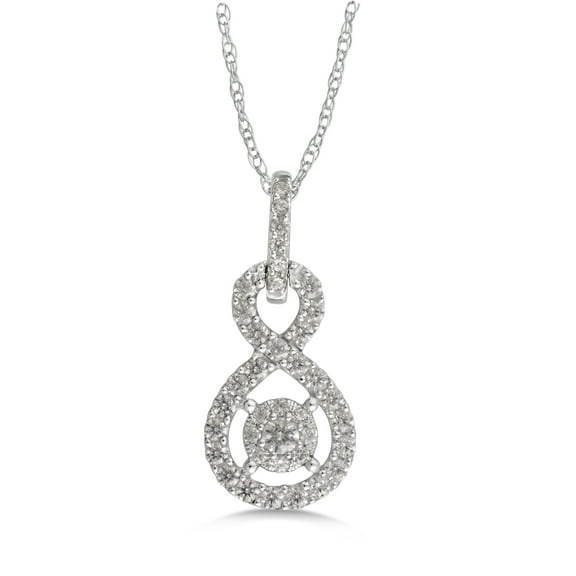 Arista 1/2 ct Diamond Women's Twist Pendant in Sterling Silver,18" (I-J, I3)