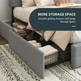 thumbnail image 5 of Einfach King Fabirc Platform Bed with 4 Big Storage Drawers, Square Button Tufted Adjustable Headboard, Light Grey, 5 of 9