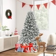 thumbnail image 2 of Patiojoy 6 FT Pre-lit Artificial Christmas Tree Hinged Snow-flocked Xmas Tree with 644 Branch Tips 300 Warm White LED Lights, 2 of 9