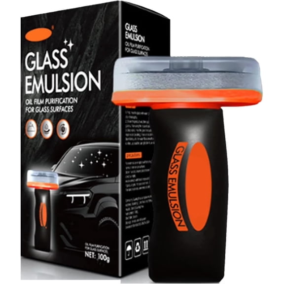 Q4 Glass Cleaner, Glass Emulsion Cleaner, Glass Handle Oil Film Remover, Car Windshield Oil Film Remover for Automotive Windshield/Window/Mirror Cleaning, Clearvision Improve Driving Visibility(1Pc)