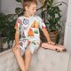 thumbnail image 4 of Fotbe Gnome Camping Pijama Estampada de 2 Piezas para Niños – Ropa de Dormir de Manga Corta Cómoda para Niños y Niñas, Camiseta y Shorts de Algodón-Small, 4 of 6