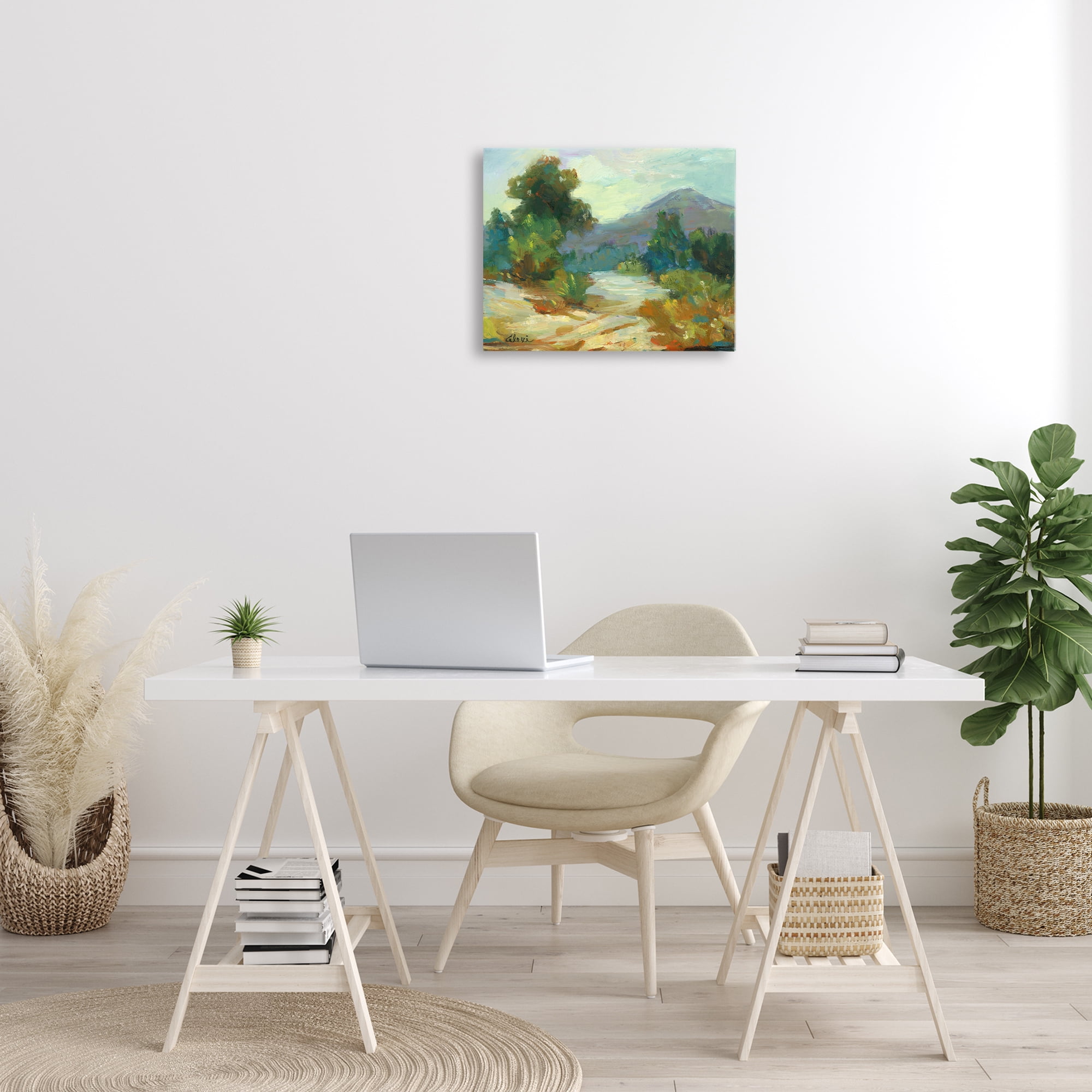 Stupell Industries Fall Time Mountain View Landscape & Nature Painting Wrapped Canvas Art Print Wall Art, 20 x 16