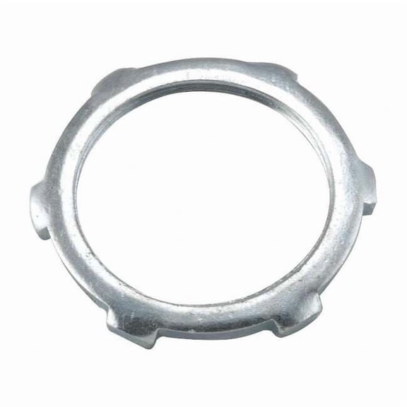 Raco IMC Locknut, 1/2 in, Threaded, Steel, Electro Zinc Plated, Gray 1192