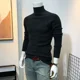 thumbnail image 3 of Suéteres de punto para hombre, jersey de cuello alto, jersey de cuello alto de color liso, jersey de otoño e invierno informal, holgado, de diseñador, 3 of 4