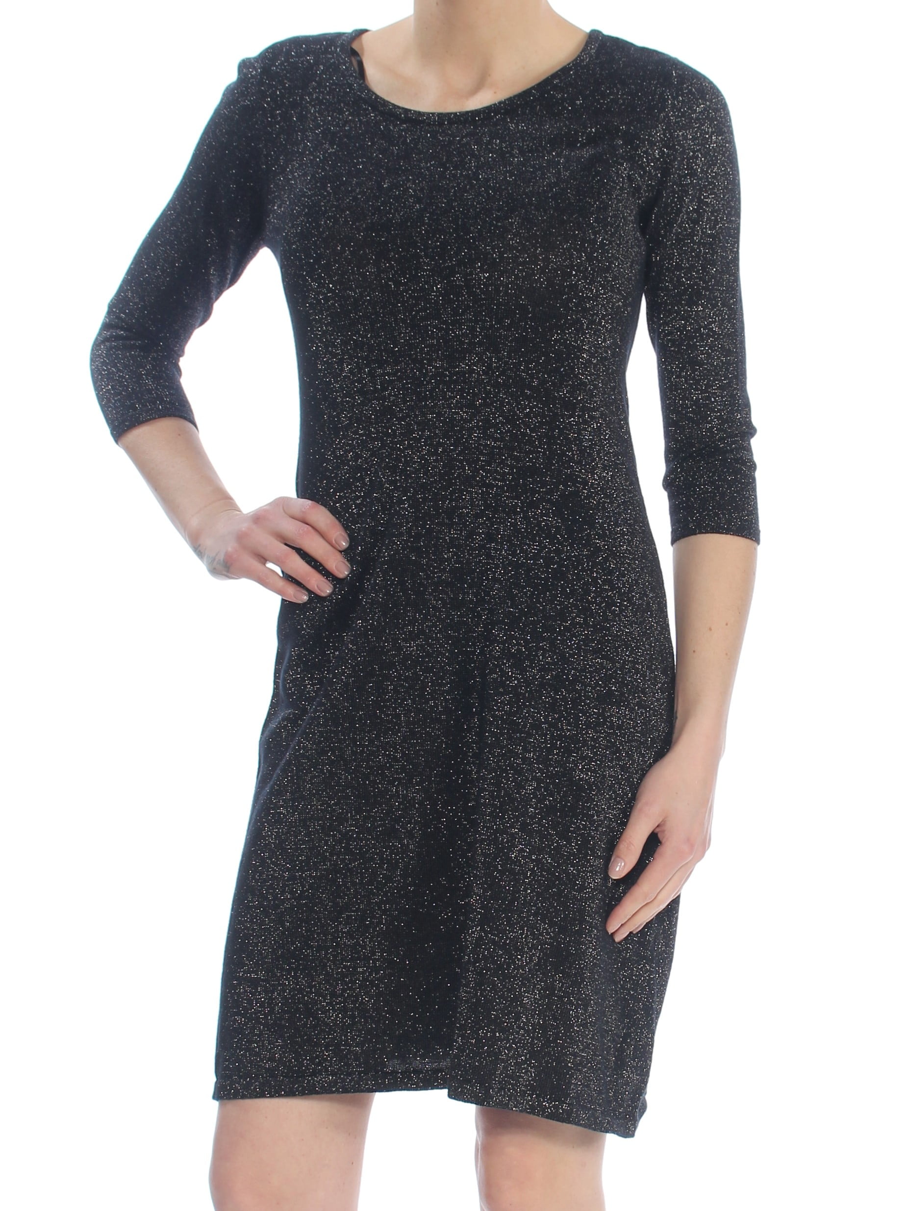 Nine West NINE WEST Womens Black Sweater Metallic 3/4