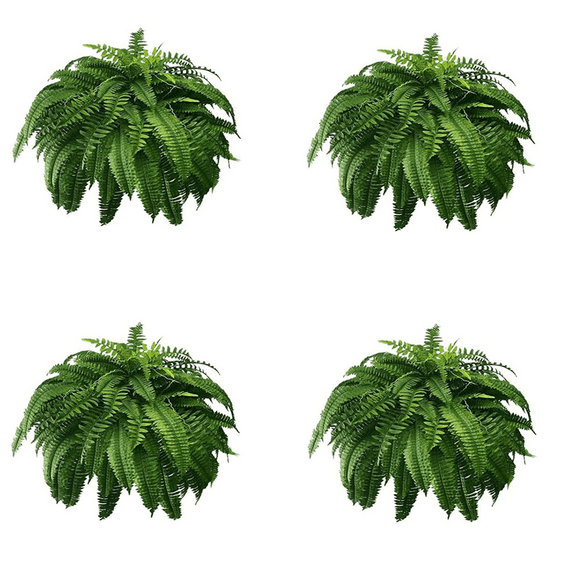 4X UV Lifelike Artificial Boston Fern, Artificial Ferns for Outdoors, Faux Ferns Fake Ferns Artificial Plants