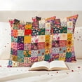 thumbnail image 4 of Pack of 2 Outdoor Pillow Covers 16x16 Inch Waterproof Spring Floral Throw Pillow Covers,Decorative Couch Pillow Case Sham Vintage Plaid Summer Botanical Colorful Patio Pillowcases Cushion Cover, 4 of 8