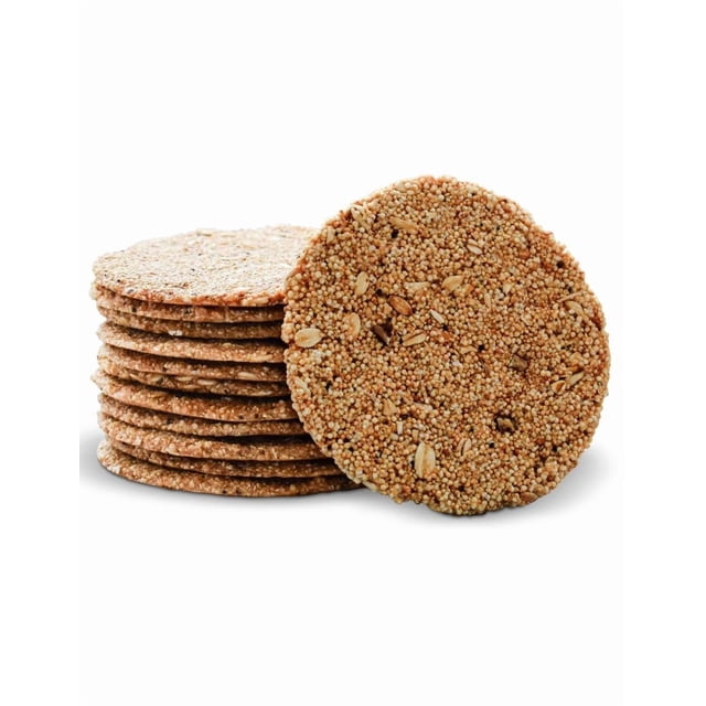 Macrofibra Integral Galleta Oblea Avena Amaranto Nuez - Sin Azucar, Vegano, Sin Gluten, Sin Lactosa, Macrobiotico e Integral, Alto en Fibra 5 botes c/12 pzas.