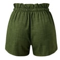 thumbnail image 3 of Aayomet Women Shorts For Summer Waist Shorts Waist Womens Summer Casual And Women Elastic Linen Flowy Shorts For Women Army Green,M, 3 of 4