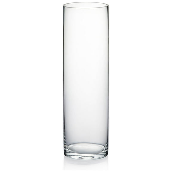 Quality Thick Weighted Clear Cylinder Glass Vases, 3" W x 10" H, Flower Bud Vase Skinny Narrow Floral Bouquet Container for Wedding Centerpieces Pen Brush Holder, 1 Piece