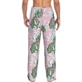 thumbnail image 3 of Uemuo Lilies Flowers Pattern Men's Wide Leg Palazzo Lounge Pants with Pockets Light Weight Loose Comfy Casual Pajama Pants-Small, 3 of 9