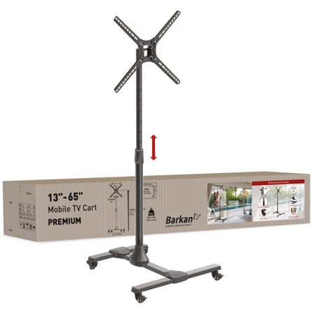 Barkan 13 - 65 inch Tilt Mobile TV Mount Stand Bla