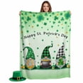 thumbnail image 2 of Throw Blanket Fleece Throw Blanket 40x50in, St. Patrick's Day Gnome Pot of Gold Horseshoe Soft Lightweight Bed Blankets Green Lucky Leaf Fuzzy Couch Blankets for All Season, 2 of 9
