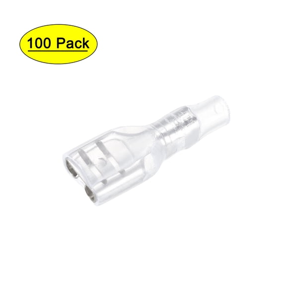 Uxcell 6.3mm Wire Terminal Female Spade Connector with Insulating Sleeve 100 Pack