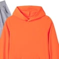 thumbnail image 3 of newwalpole Girls Sweatsuit Set 2 Piece Soft Long Sleeve Hoodie Sweatshirt and Sweatpants for Kids Fall Clothes Athletic Sweat Suit Orange for Size 15-16 Years, 3 of 3