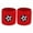 Red, variant on Toudaret Kids Wrist Band 2pcs Kids Sports Wristband Ball Embroidery Stretch Breathable Sweat Absorbing Boys Girls Knitted Basketball Volleyball Wrist Protector