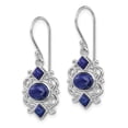 thumbnail image 2 of FB Jewels Sterling Silver Rhodium-plated w/Lapis Lazuli Shepherd Hook Earrings, 2 of 3