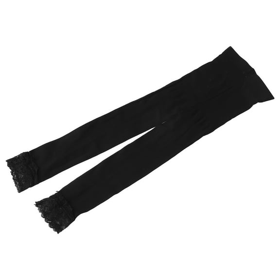 Worgeous Girl’S Leggings With Floral Lace Bottom Trim Kids Stretch Tight Summer Pants For Children Running Workouts And School Uniforms Black