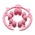 thumbnail image 4 of Rodillo de masaje para piernas con 20 ruedas, versátil rodillo muscular manual con abrazadera circular para antebrazo y pantorrilla. Rosa, 4 of 9