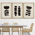 thumbnail image 3 of PixonSign Framed Canvas Print Wall Art Set Duotone Dark Geometric Minimal Plant Collage Abstract Shapes Illustrations Modern Art Boho Decorative for Living Room, Bedroom, Office - 24"x36"x3 NATURAL, 3 of 5