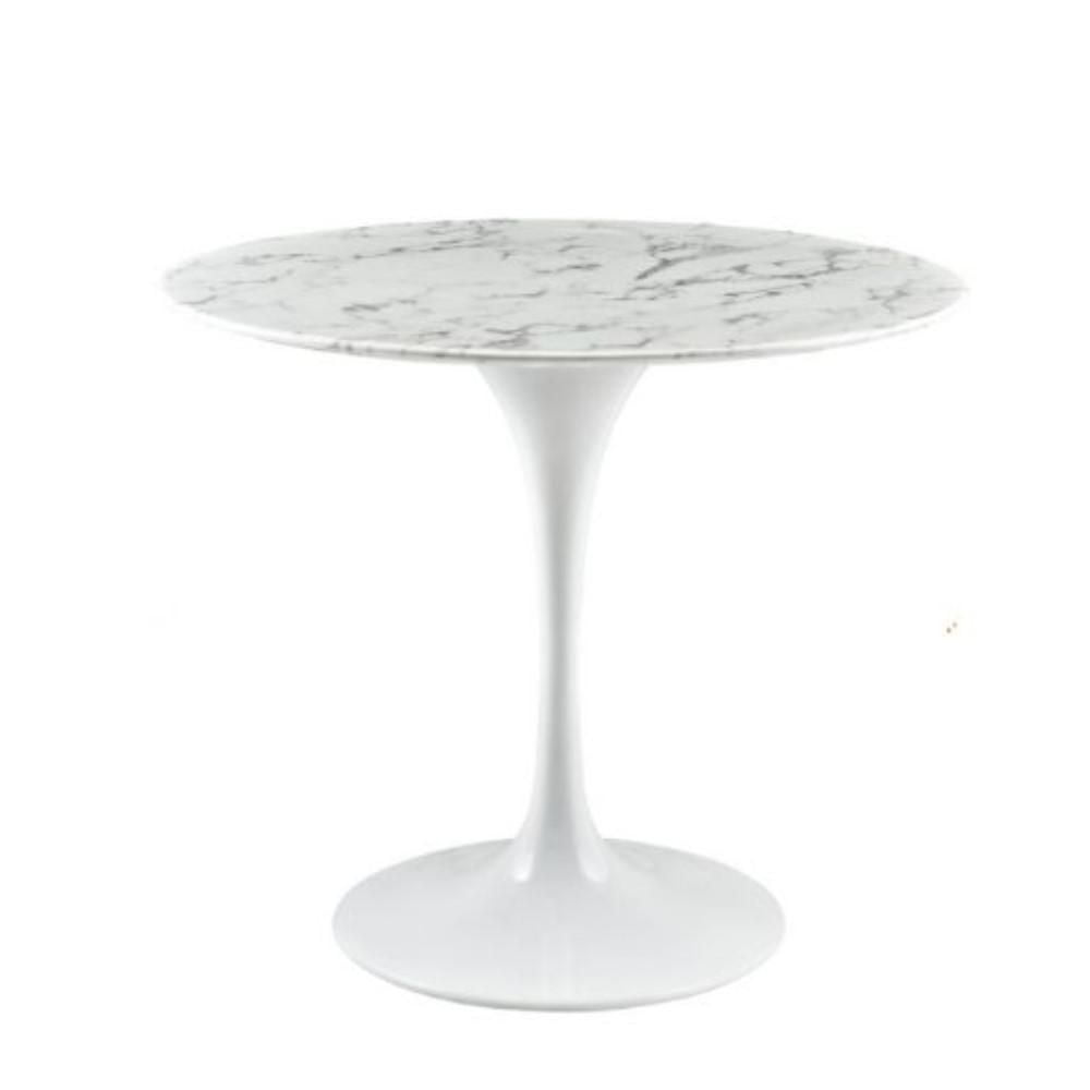 Brenleigh Marble Tulip Dining Table,with Carrara Marble Top – A Stylish and Elegant Dining Table Featuring a Classic Tulip Design, Perfect for Modern Dining Spaces