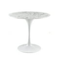 thumbnail image 3 of Table de salle à manger en marbre blanc Brenleigh 36", 3 of 5