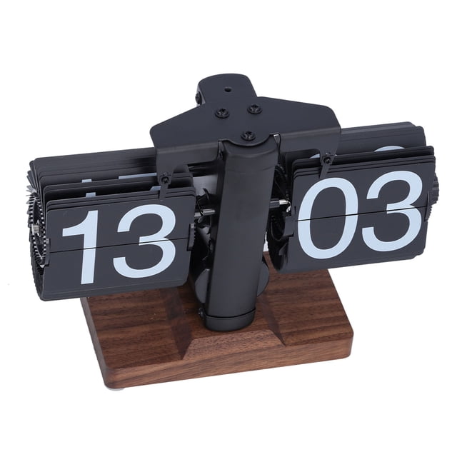 Flip Desk Clock, Retro Vintage Design Auto Flip Desk Table Clock, Internal Gear Operated Mechanical Flip Clock, 24 Hours Modern Digital Mechanical Retro Flip Down Clock for Home