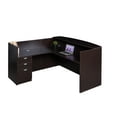 thumbnail image 2 of Boss Office Products 71" Reception L-Shape Desk with File Pedestal in Mocha, 2 of 7