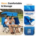 thumbnail image 4 of Ktaxon Double Camping Chair w/Shade Canopy, Folding Two Person Camp Chair w/Cup Holders & Carry Bag, Heavy Duty Foldable Outdoor Chair for Camping, Lawn, Backyard, Movie (Blue), 4 of 8