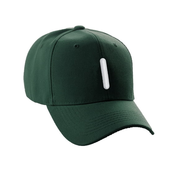 Daxton Classic Baseball Hat Embroidered A to Z Letters Structured Mid Profile Cap - Hunter, Letter I