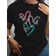 thumbnail image 1 of Camisetas con estampado de San Valentín y tres amores, camisetas informales de manga corta y cuello redondo para verano y primavera, ropa para mujer, para adultos, hombres, mujeres, adolescentes, jóve, 1 of 6