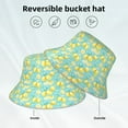thumbnail image 5 of Daiia Yellow Lemon Pattern Bucket Hat - Trendy Cotton Sun Hat for Beach, Golf, Fishing - Fun Outdoor Vacation Boonie for Men and Women, 5 of 9
