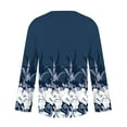 thumbnail image 5 of Utoimkio Long Sleeve Tunic Tops for Women Plus Size V Neck Casual Floral Print Shirts Loose Fit Lightweight Tee Blouses for Women, 5 of 5