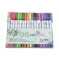 thumbnail image 1 of Dual Brush Markers Pen, Color Pen  36 Colors Strong Ink Absorption Water Based Double Head Markers Pen Flexible  For Cartoon, 1 of 8