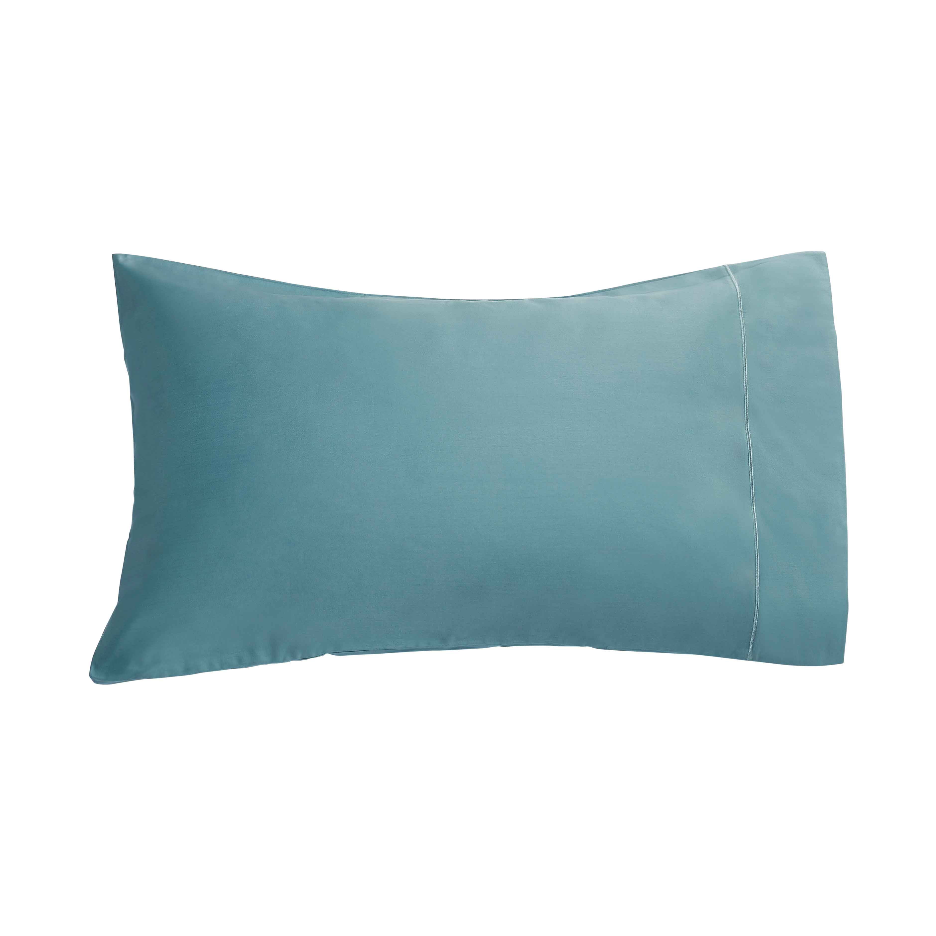 Hotel Style 2-Piece 1000 Thread Count Egyptian Cotton Standard Pillowcases, Teal Silk