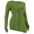 thumbnail image 3 of Femmes Y2k Été Bodycon Mini Robe Manches Longues Patchwork Couleur Unie Asymétrique Robe Vert M, 3 of 8