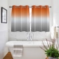 thumbnail image 3 of Burnt Orange Gray Ombre Kitchen Curtains Short 45 Inch Length, Modern Gradient Abstract Art Grommet Top Bedroom Living Room Curtains, Light Filtering Cafe Curtain Drapes 2 Panels Set 84''x45'', 3 of 9