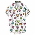 thumbnail image 2 of Stamzod Men's Button Down Shirts Summer Short Sleeve Beach Vacation Shirts Lover Heart Casual Mens Hawaiian Shirt Multicolor W L, 2 of 6