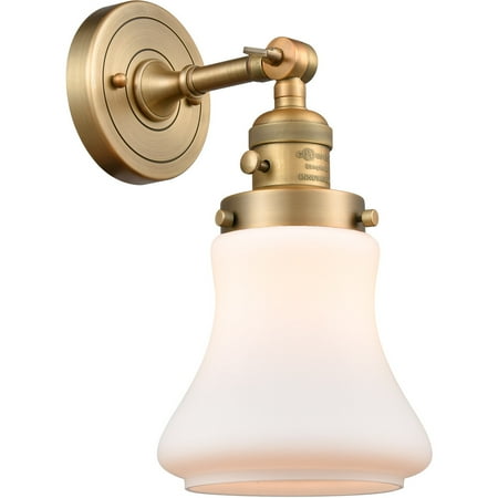 

Brushed Brass Tone Wall Sconces 7 Wide Steel/Cast Brass/Glass Medium Base 1 Light Fixture