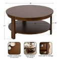 thumbnail image 6 of Kate and Laurel Foxford Transitional Tiered Round Coffee Table for Living Room Decor, 34x34x17, Walnut Brown, 6 of 10