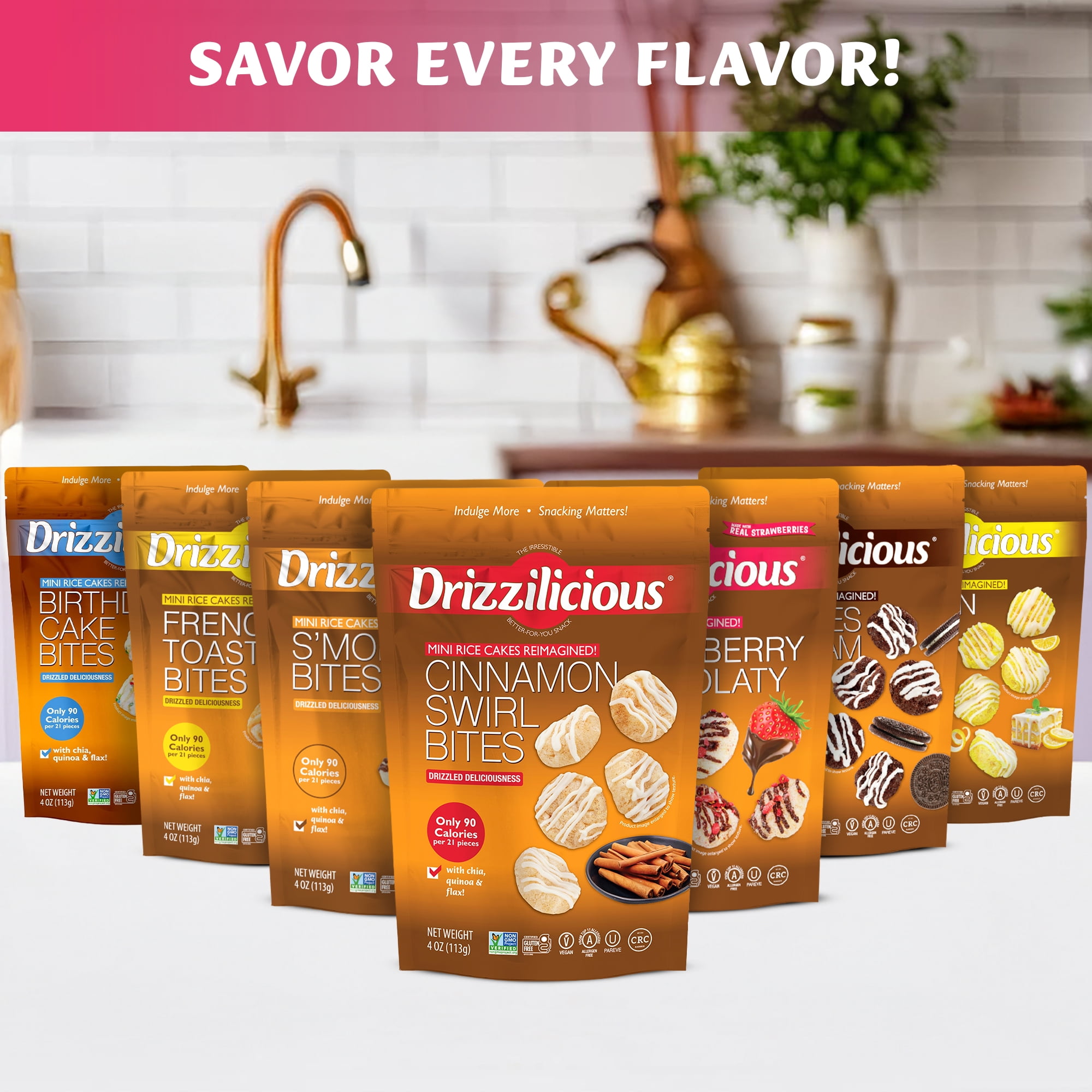 Drizzilicious S'mores Mini Rice Cake Bites, 4 oz