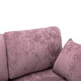 thumbnail image 6 of Living Room Sofa Set with Ottoman, Modern Accent Sectional Sofa with Chaise, Polyester Fabric U-Shape Modular Sectional Sofa Sleeper Couch with Plywood Frame and Metal Legs, Purple, 6 of 7
