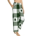 thumbnail image 2 of Xecao Green White Lumberjack Plaid Women's Straight Lounge Pajama Pants: The Epitome of Relaxed Sleepwear, 2 of 9