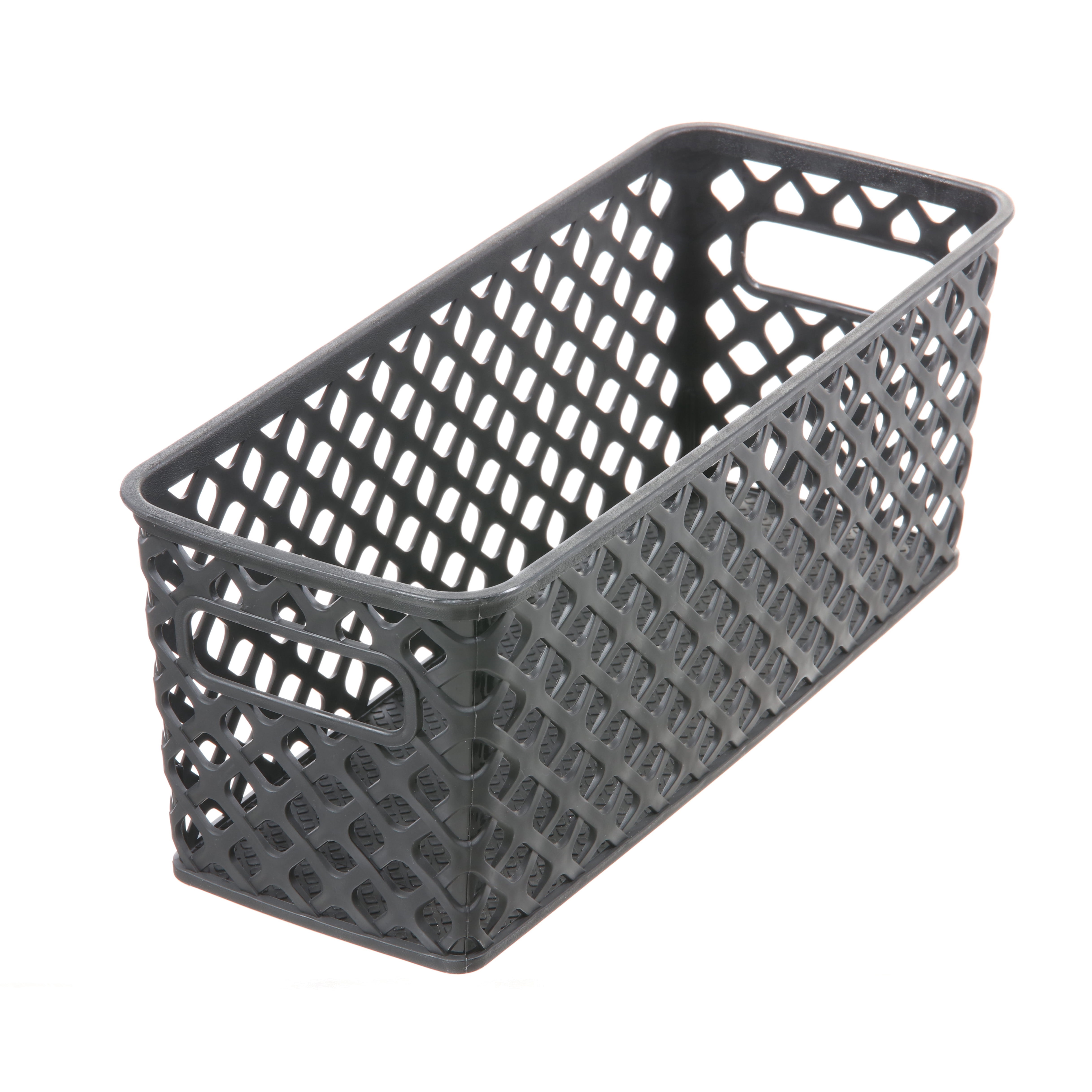 Narrow Deco Basket Black, Pack of 4