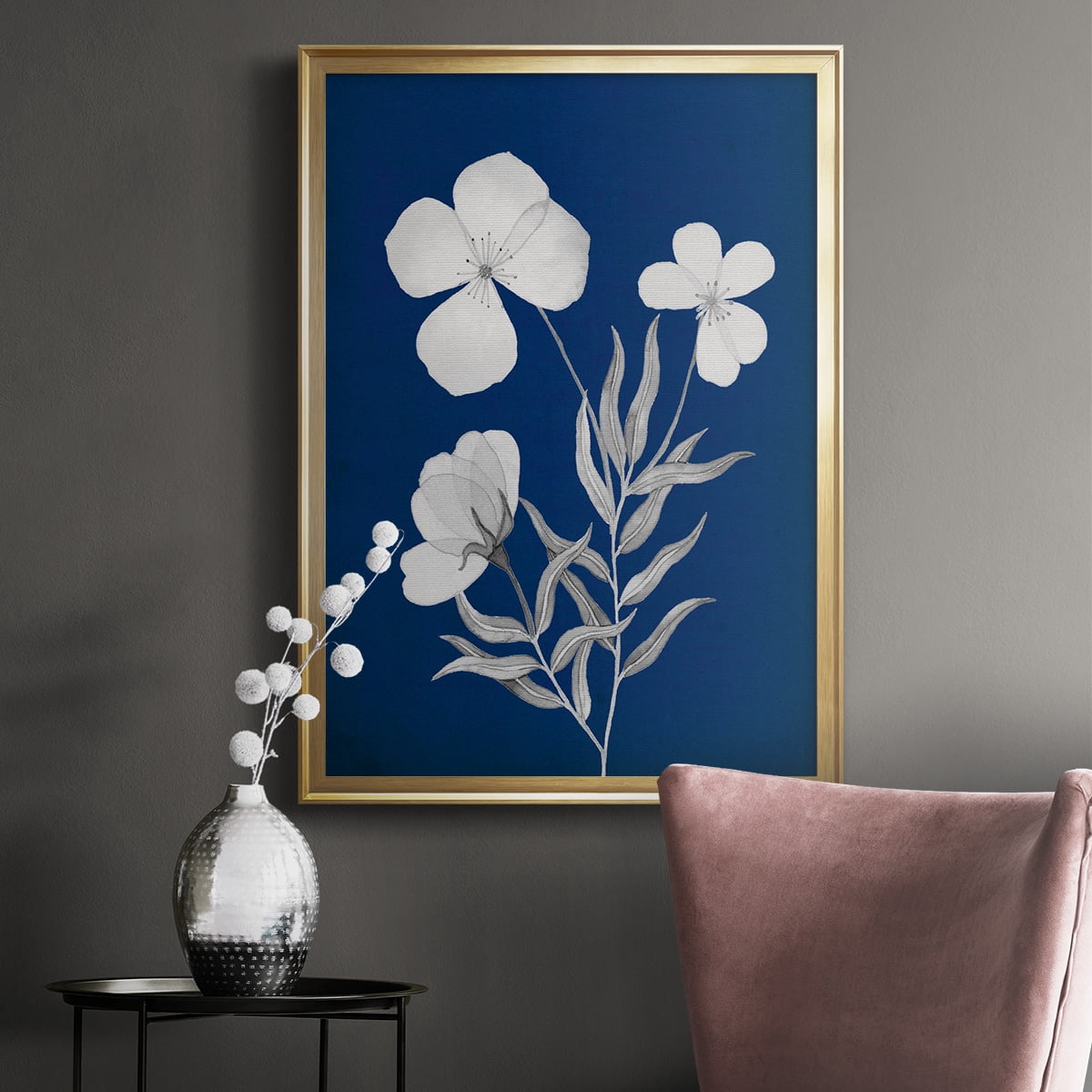Indigo Sketch I Premium Framed Print - Ready to Hang