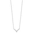 thumbnail image 2 of 925 Sterling Silver Cable Fancy Necklace Chain Fancy-V Bar CZ 18 inch 1.14 mm, 2 of 4